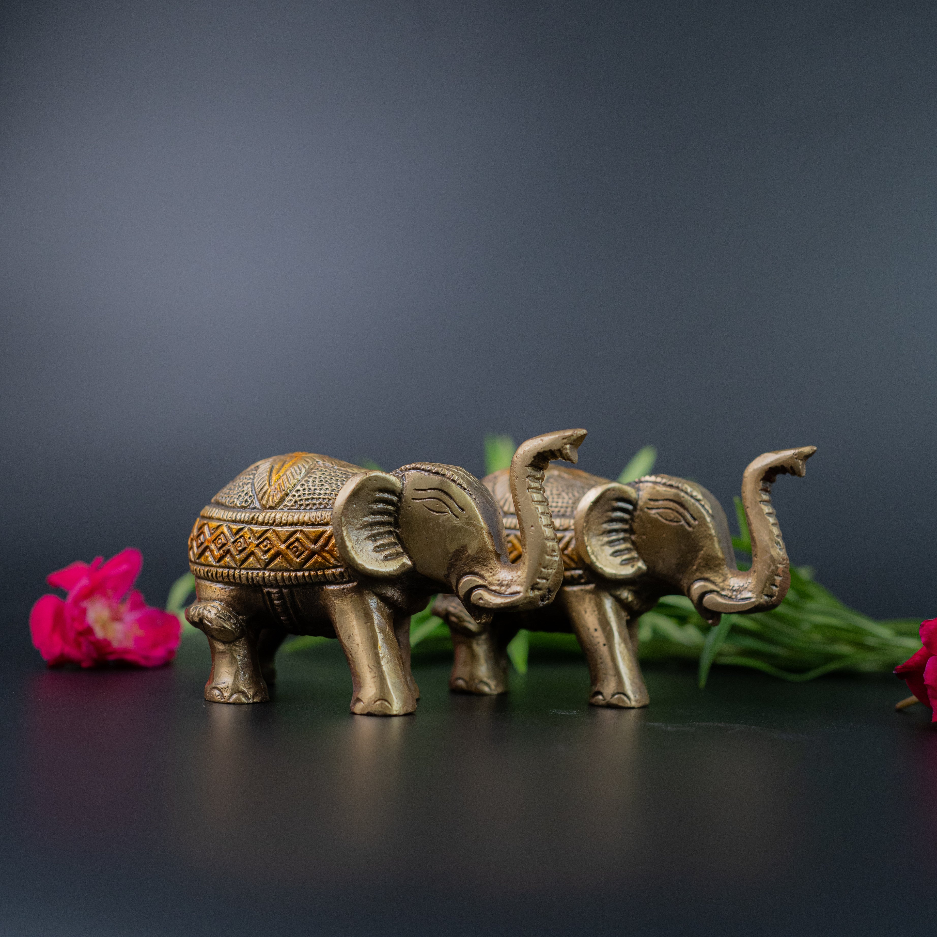 Brass Antique Elephant Pair