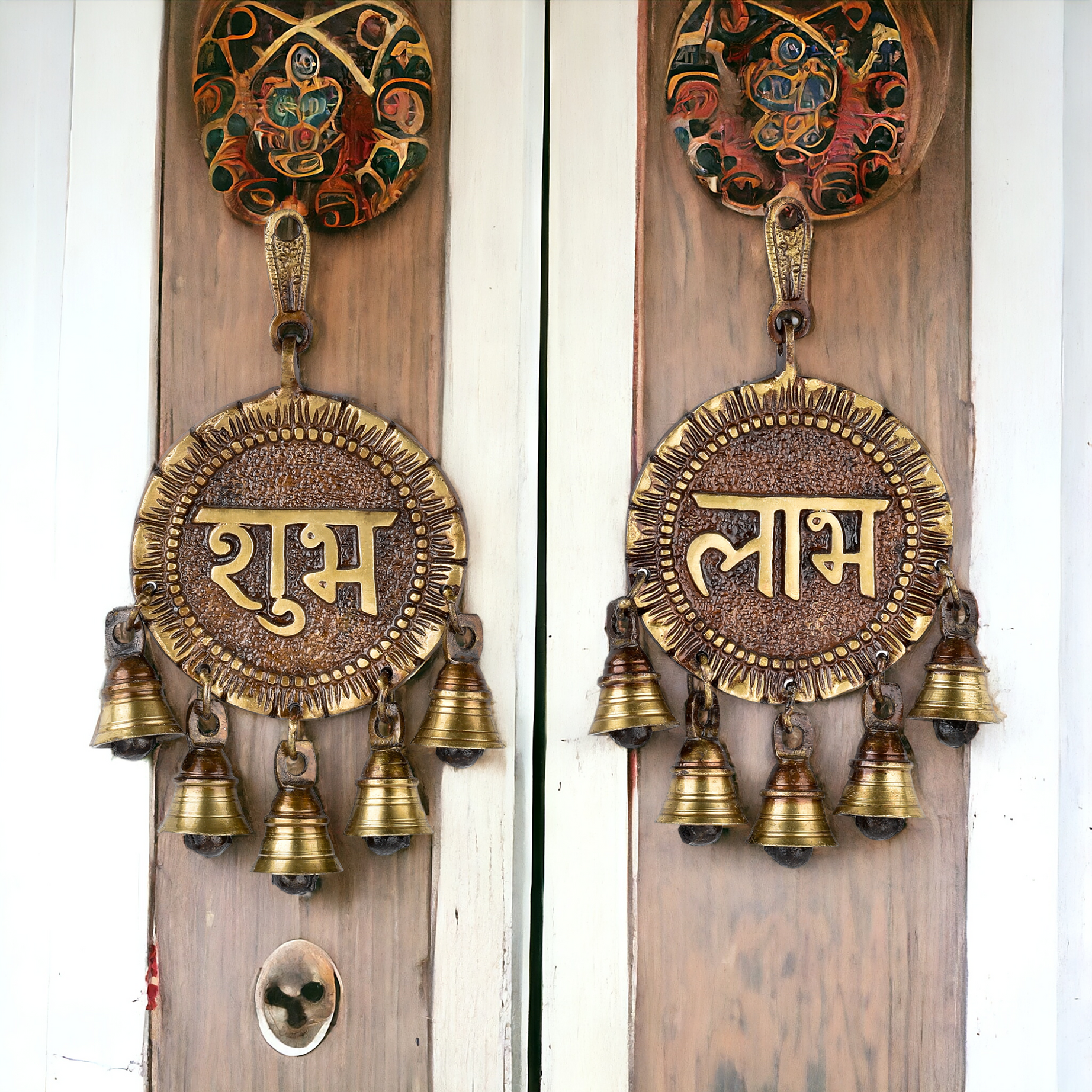 Brass Wall Hanging Pair of Shubh Labh