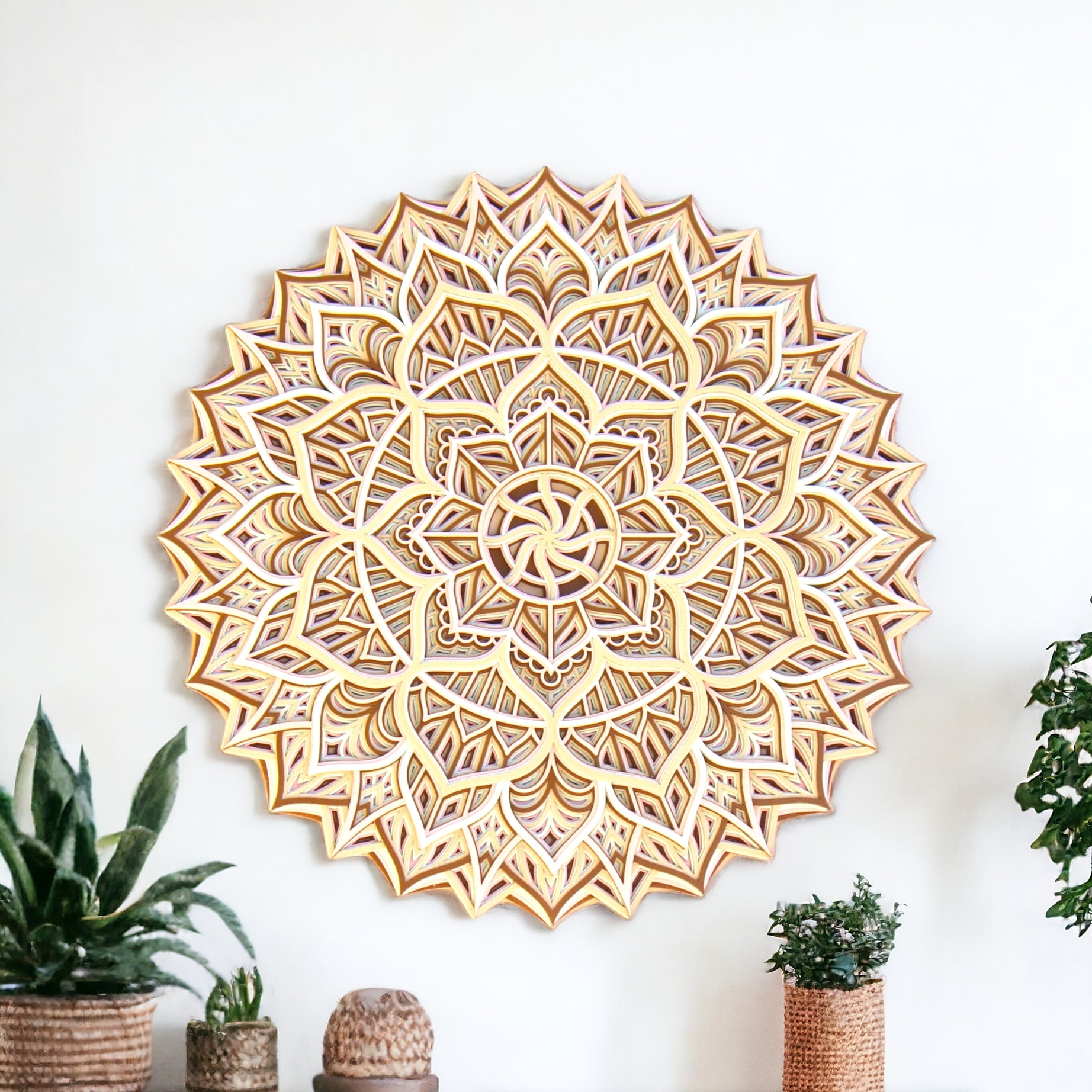 Mandala Wall Art- Peace, Spiritual awakening, Decor, Yoga studio, Living Room, Gift