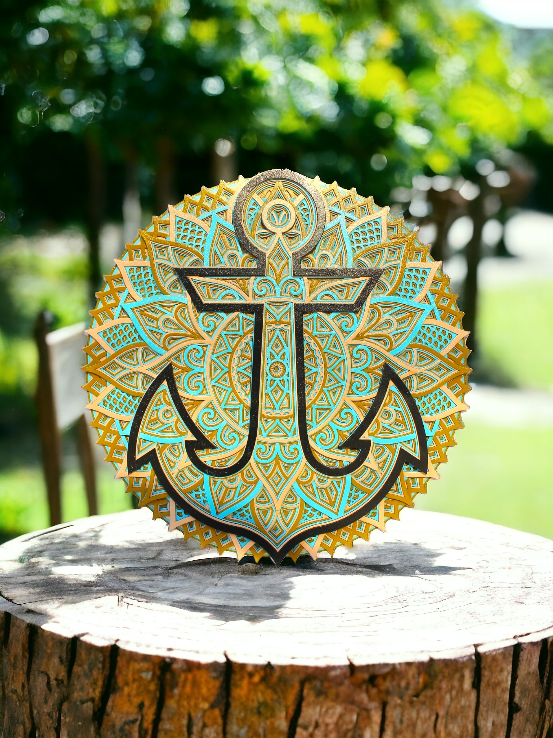 Wooden Anchor Mandala Wall Hanging. Home Decor, Spiritual gift